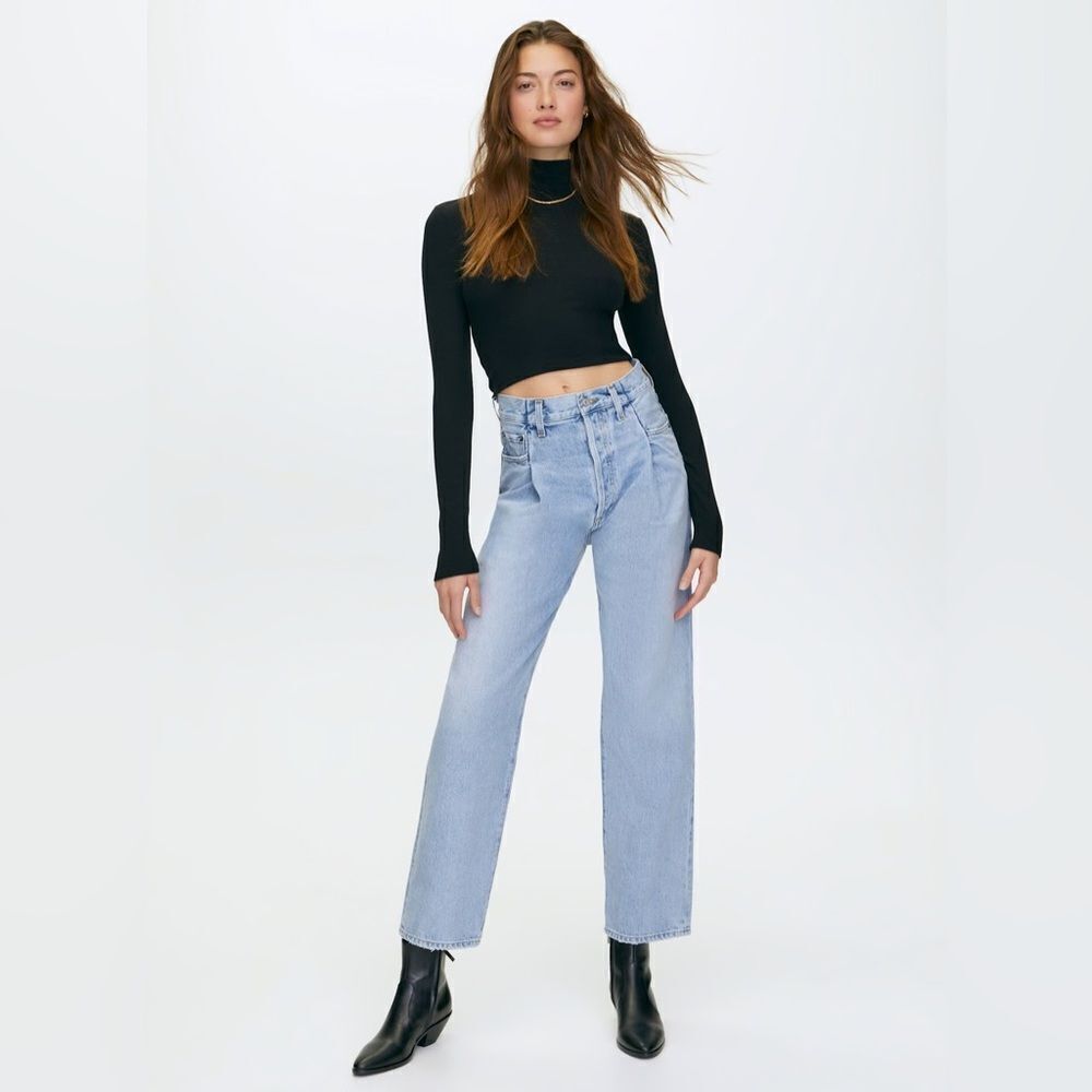 AGOLDE Fold Waistband Jean in Sideline size 26 B102